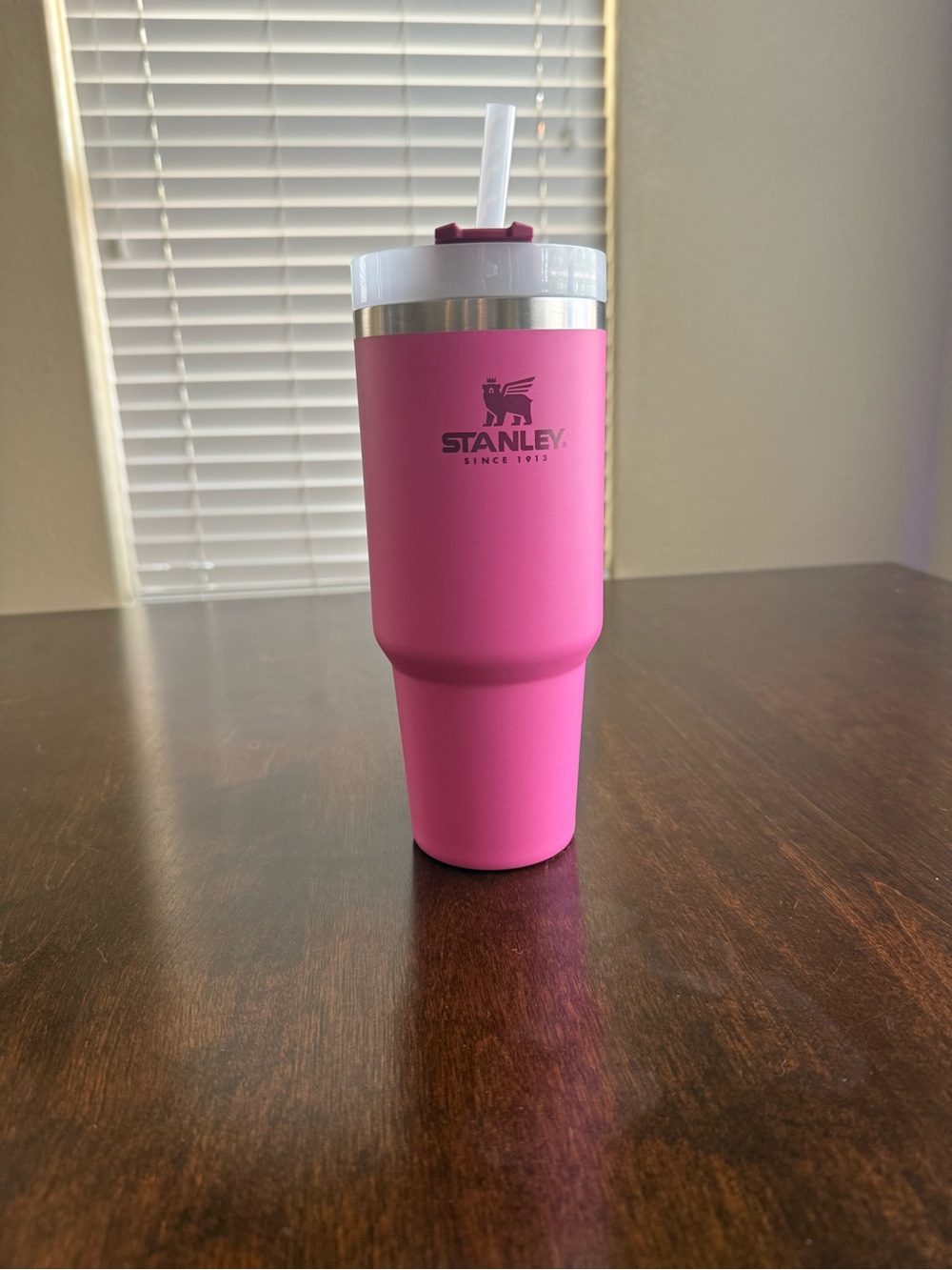 Stanley Hot Pink Stainless Steel Travel Tumbler with Straw Lid